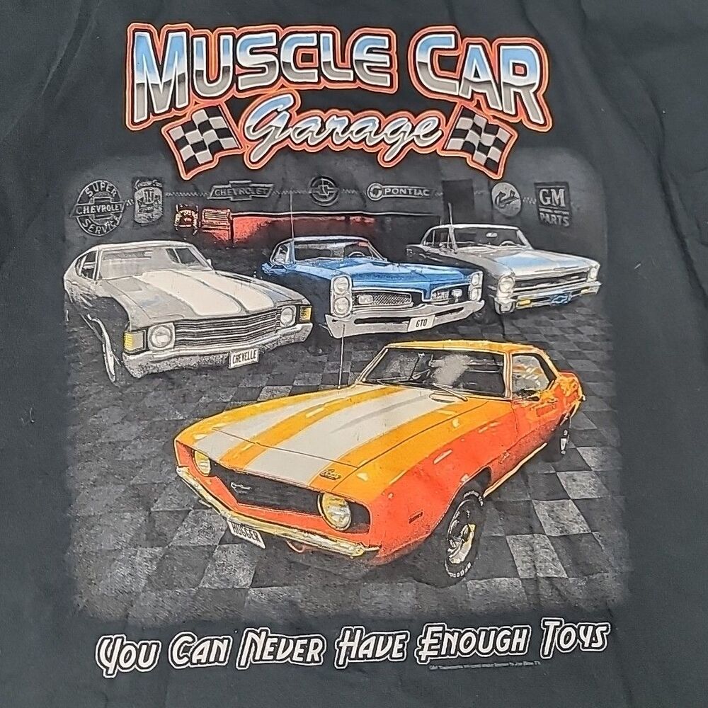 Vintage Classic Muscle CarsTee Black T-Shirt Short Sleeve History Y2K Medium - Picture 9 of 9